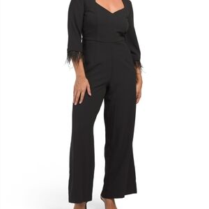 NWT Black Feather Jumpsuit Juila Jordan